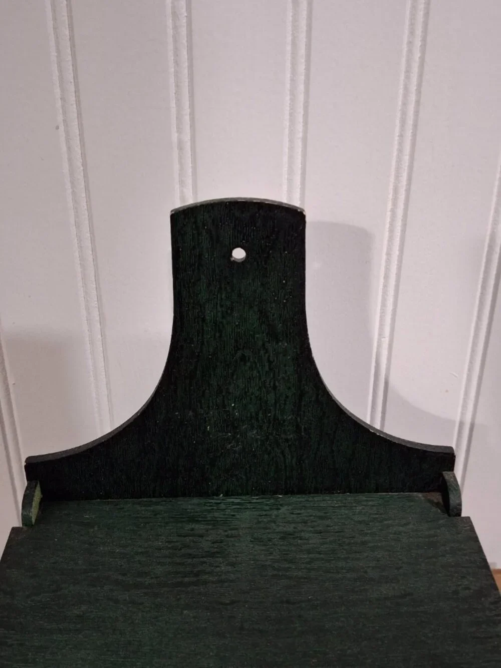 Vintage Wooden Wall Kitchen Box Recipe Green Floral Painted Cottagecore Storage